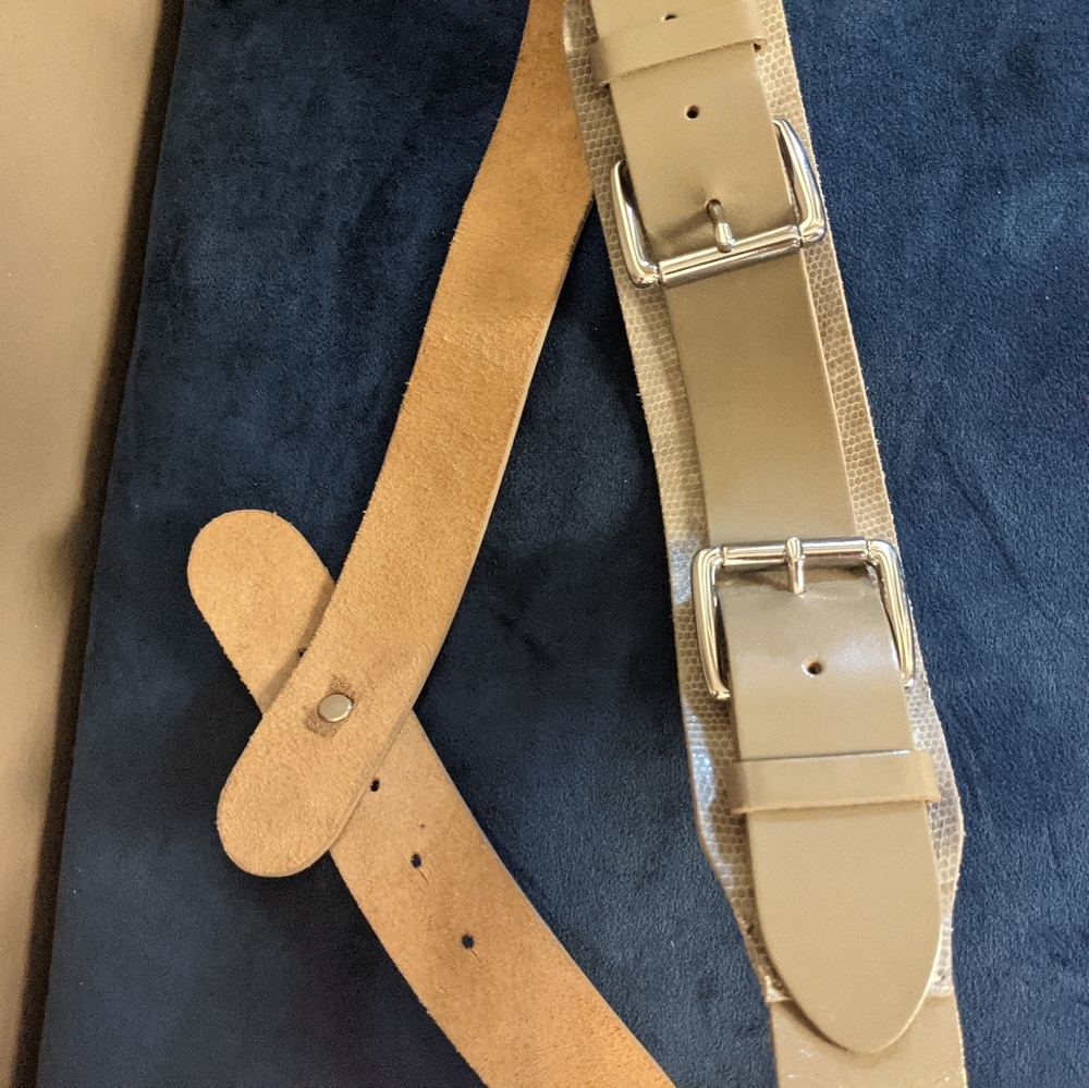 Grey and green military-inspired belt
